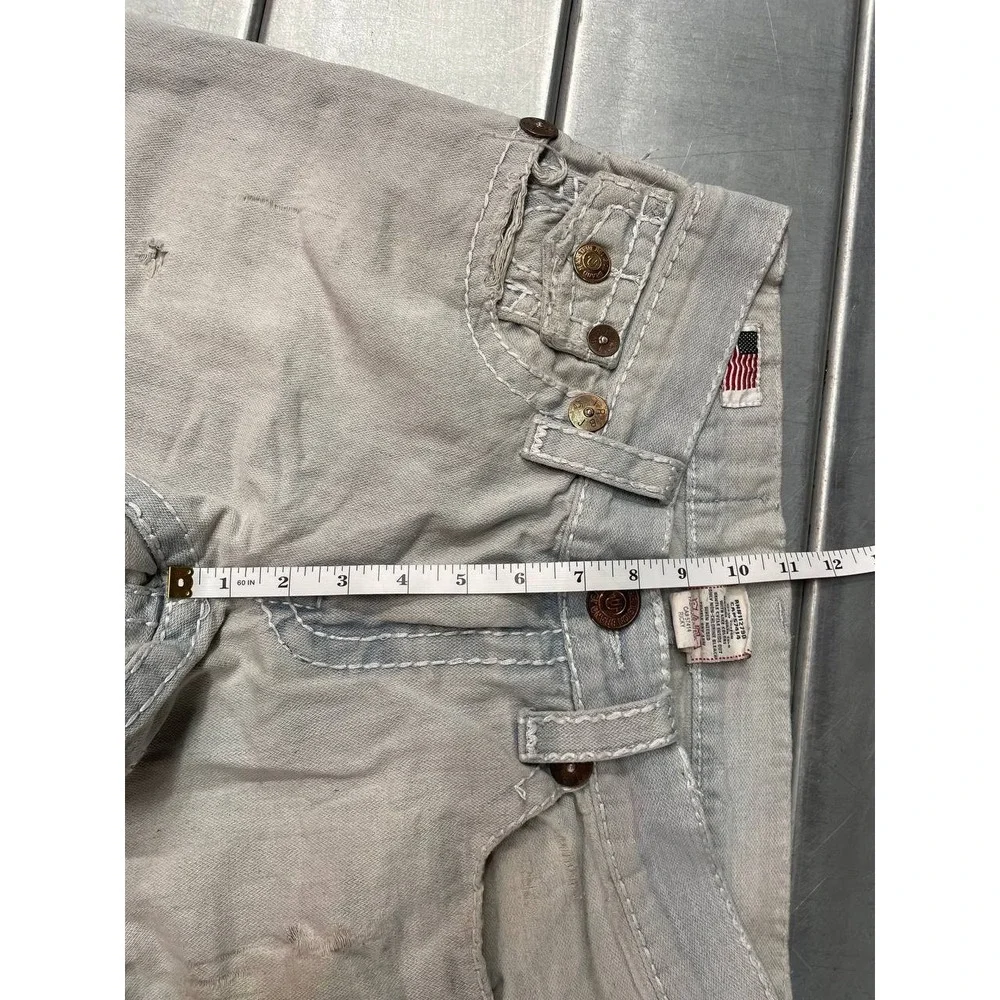 True Religion Ricky Super T Denim Jeans Mens 30x31‎ Light Wash Distressed Y2K